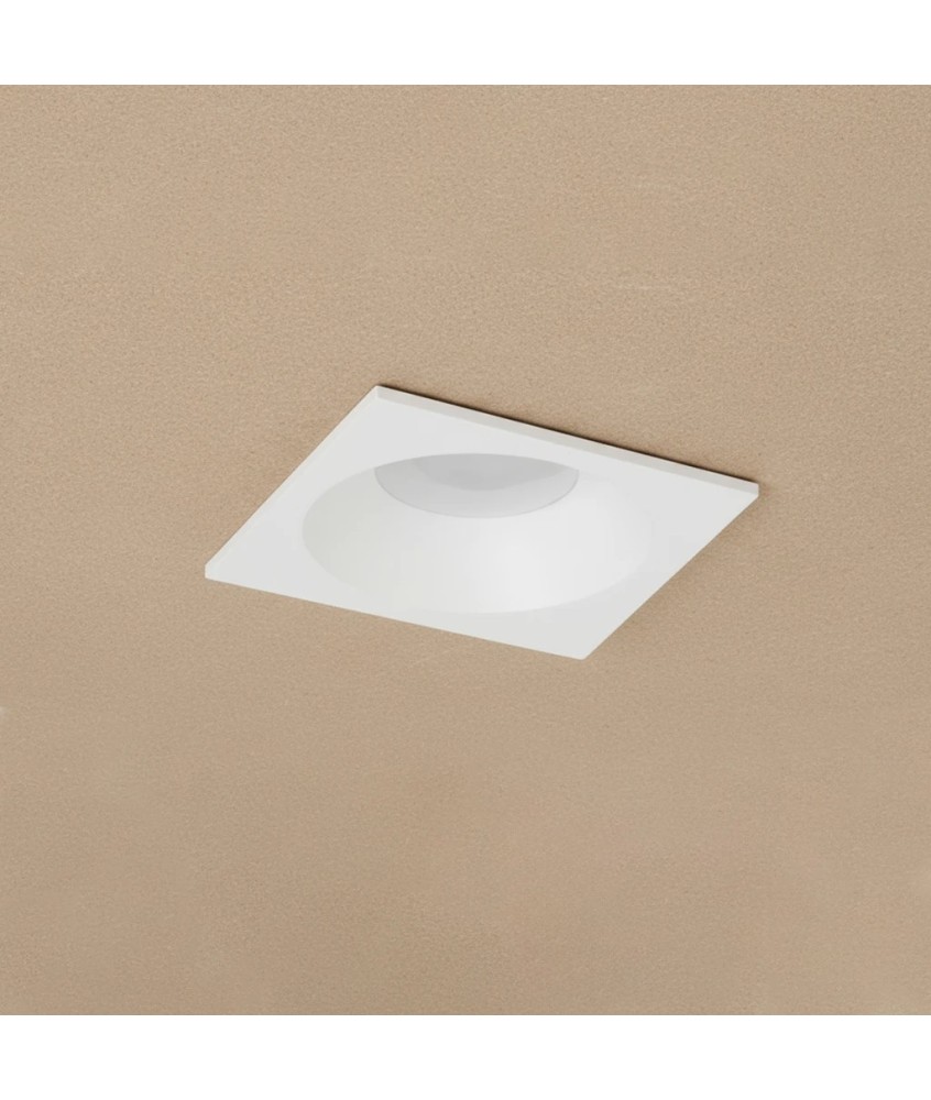 kelvo® EPSILON KLV-101-0048 Χωνευτό Φωτιστικό Downlight Σποτ Μπάνιου για Λάμπα MR16 με Ντουί GU10 AC 220-240V Αδιάβροχο IP65 - Λευκό Ματ - Μ8.5 x Π8.5 x Υ4.4cm - Q7.5cm x 7.5cm